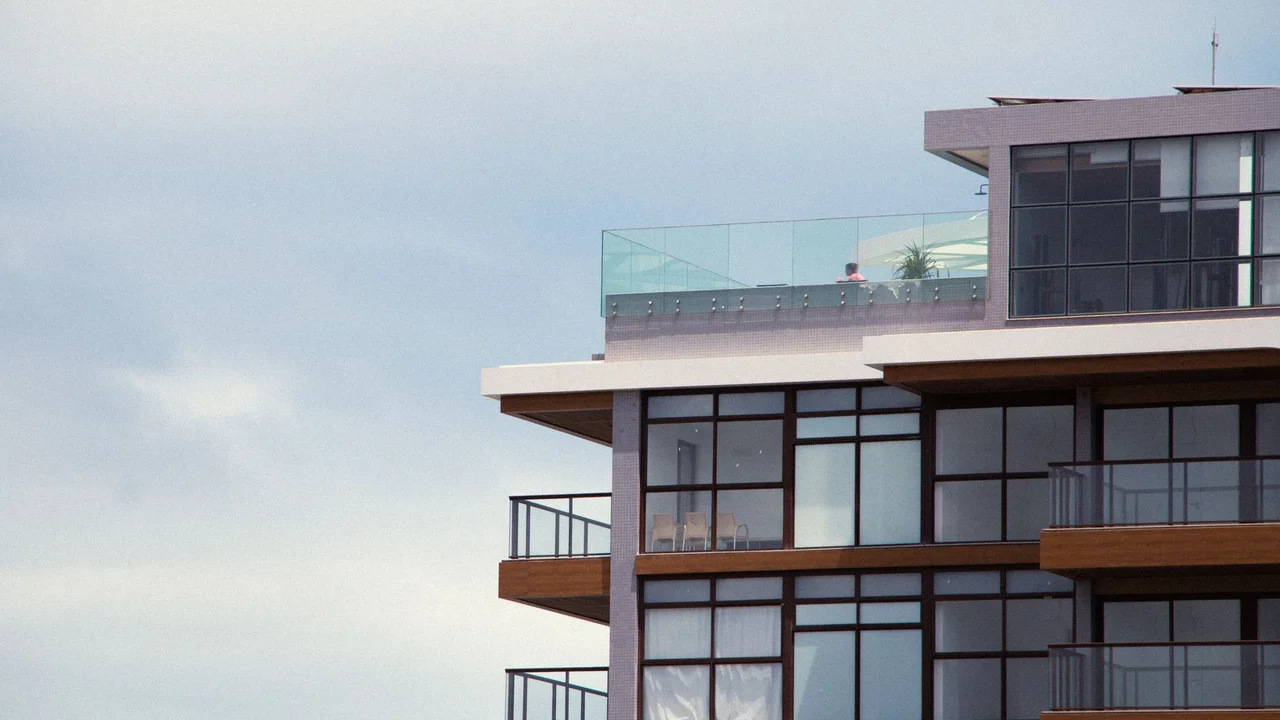 Close-up of a modern building in Salvador, Bahia, showcasing contemporary architecture.