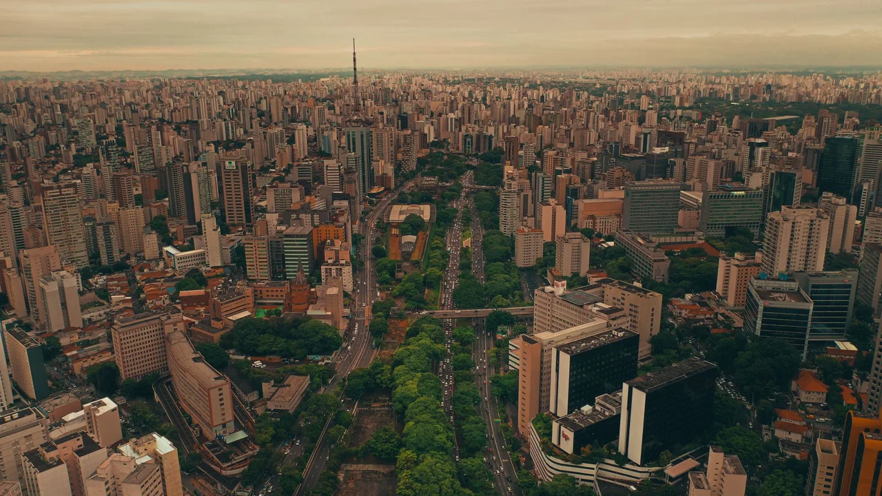 Centro corporativo e arquitetura contemporânea de São Paulo